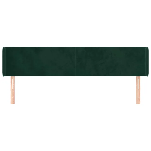 Tête de lit avec oreilles Vert foncé 183x16x78/88 cm Velours