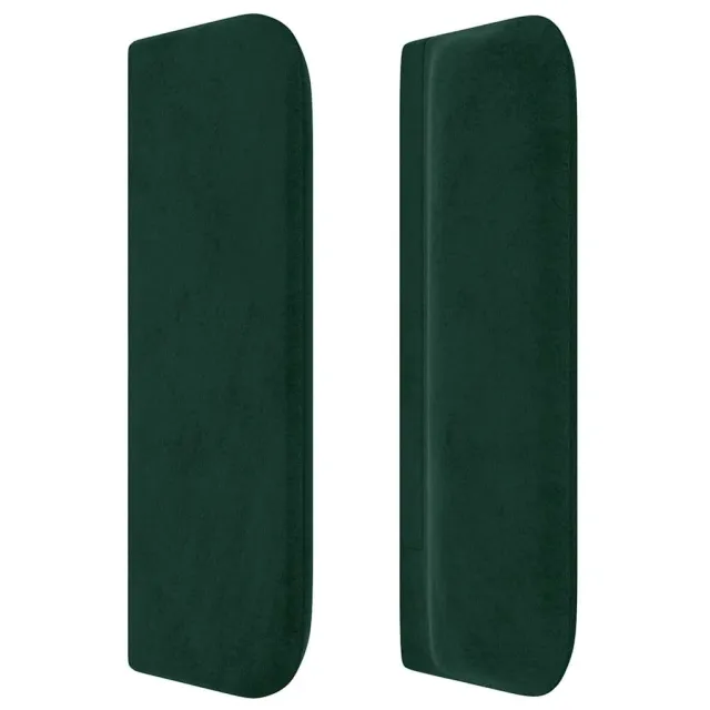 Tête de lit avec oreilles Vert foncé 183x16x78/88 cm Velours