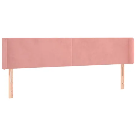 Tête de lit avec oreilles Rose 183x16x78/88 cm Velours