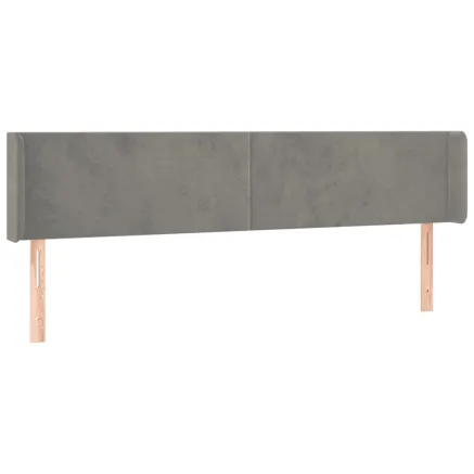 Tête de lit avec oreilles Gris clair 203x16x78/88 cm Velours 2