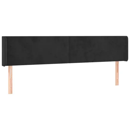 Tête de lit avec oreilles Noir 203x16x78/88 cm Velours 2