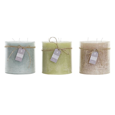 Vela DKD Home Decor Vainilla Cera Básico (12 x 12 x 12 cm) (3 Unidade
