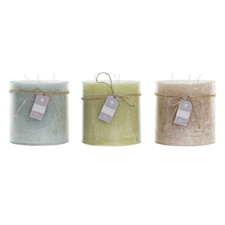 Vela DKD Home Decor Vainilla Cera Básico (12 x 12 x 12 cm) (3 Unidade
