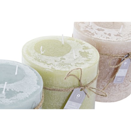 Bougie DKD Home Decor Vanille Cire Basique (12 x 12 x 12 cm) (3 Unité 2
