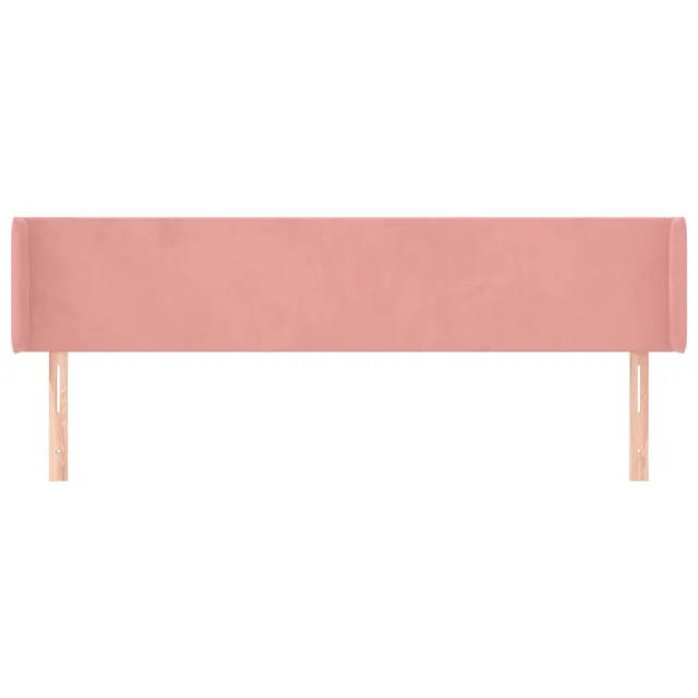 Tête de lit avec oreilles Rose 203x16x78/88 cm Velours