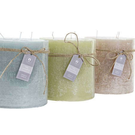 Kerze DKD Home Decor Vanille Wachs Grundlegend (12 x 12 x 12 cm) (3 St