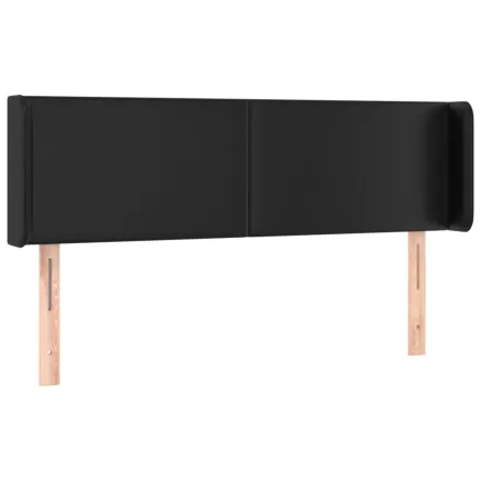 Tête de lit avec oreilles Noir 147x16x78/88 cm Similicuir 2