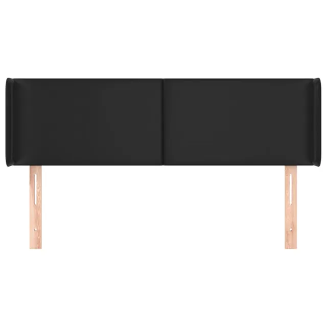 Tête de lit avec oreilles Noir 147x16x78/88 cm Similicuir