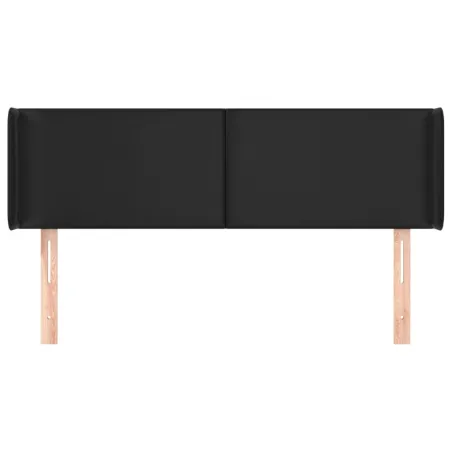 Tête de lit avec oreilles Noir 147x16x78/88 cm Similicuir