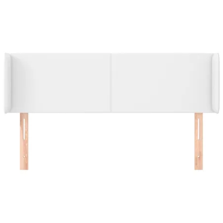 Tête de lit avec oreilles Blanc 147x16x78/88 cm Similicuir