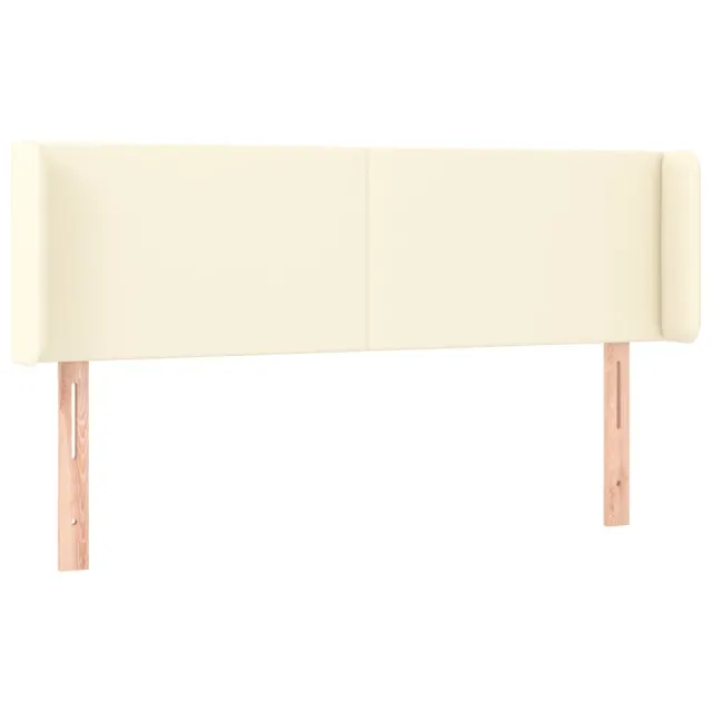 Tête de lit avec oreilles Crème 147x16x78/88 cm Similicuir