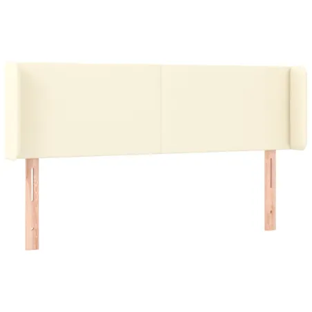 Tête de lit avec oreilles Crème 147x16x78/88 cm Similicuir