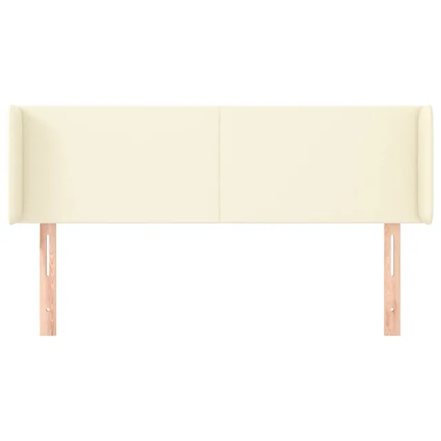 Tête de lit avec oreilles Crème 147x16x78/88 cm Similicuir