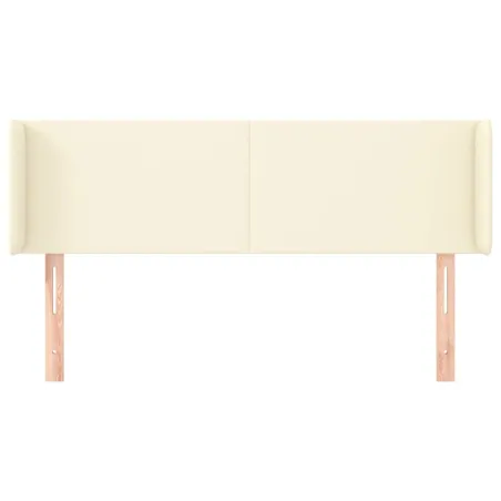 Tête de lit avec oreilles Crème 147x16x78/88 cm Similicuir