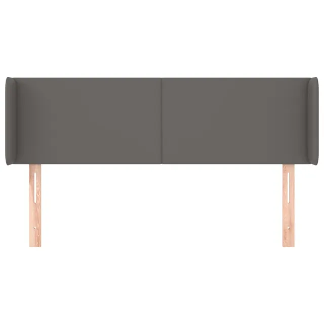 Tête de lit avec oreilles Gris 147x16x78/88 cm Similicuir