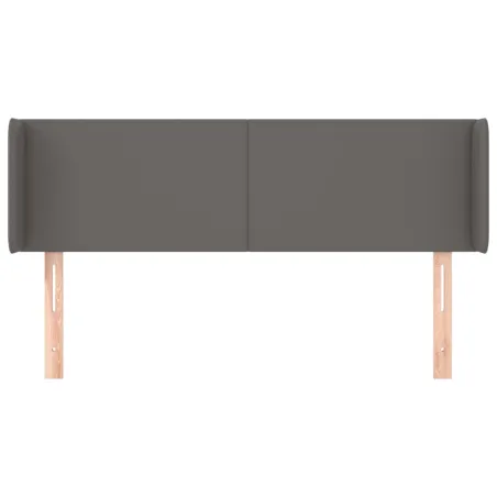 Tête de lit avec oreilles Gris 147x16x78/88 cm Similicuir