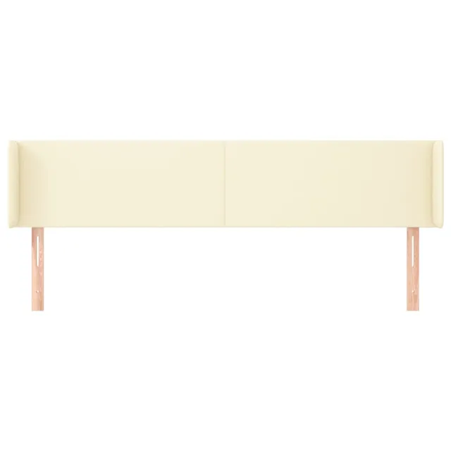 Tête de lit avec oreilles Crème 163x16x78/88 cm Similicuir