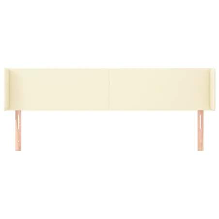Tête de lit avec oreilles Crème 163x16x78/88 cm Similicuir