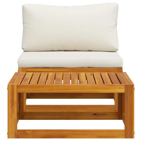 Salon de jardin 2 pcs avec coussin Bois d'acacia solide