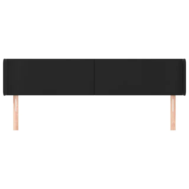 Tête de lit avec oreilles Noir 183x16x78/88 cm Similicuir