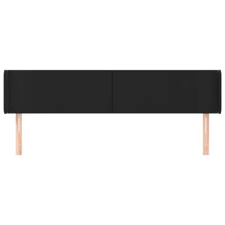 Tête de lit avec oreilles Noir 183x16x78/88 cm Similicuir