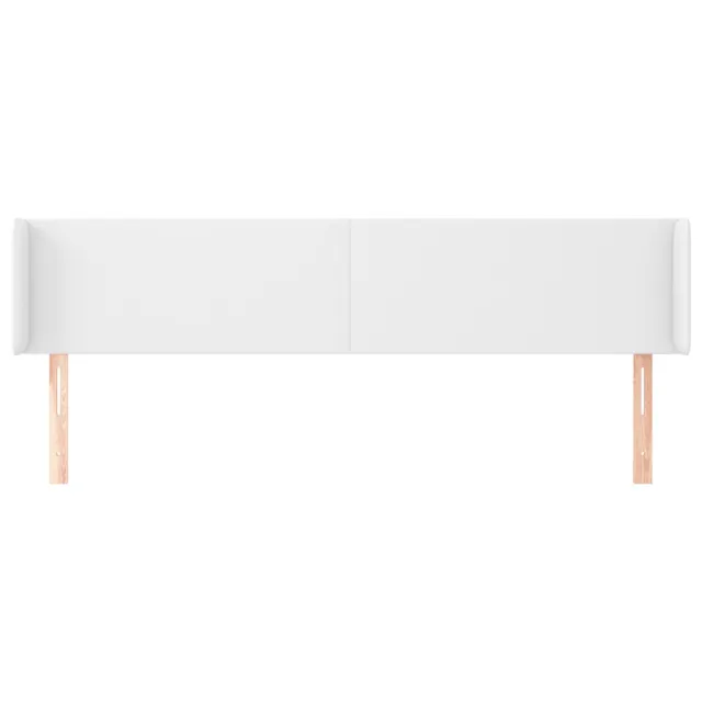 Tête de lit avec oreilles Blanc 183x16x78/88 cm Similicuir