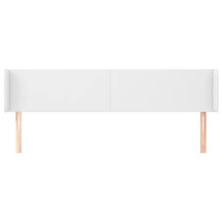 Tête de lit avec oreilles Blanc 183x16x78/88 cm Similicuir