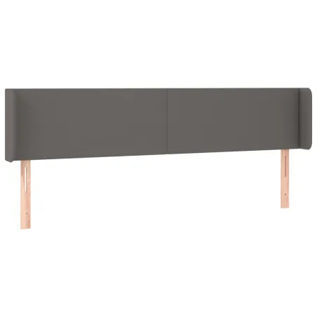 Tête de lit avec oreilles Gris 183x16x78/88 cm Similicuir