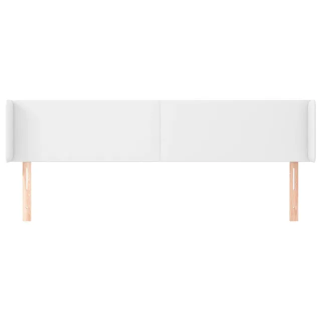 Tête de lit avec oreilles Blanc 203x16x78/88 cm Similicuir