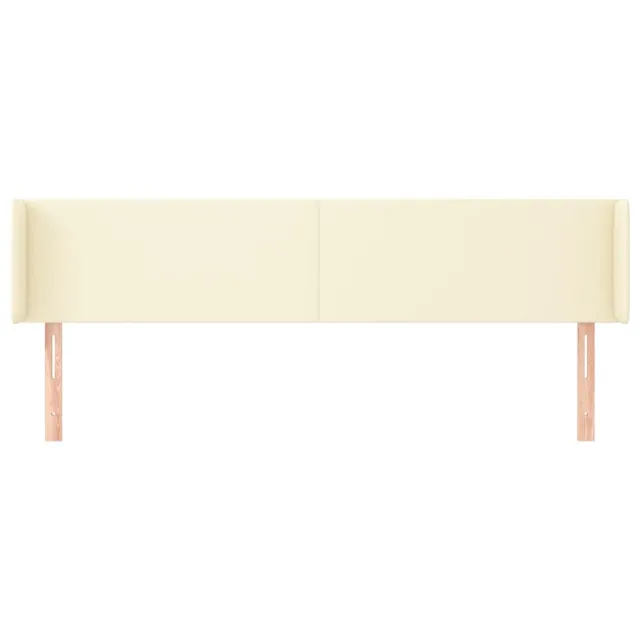 Tête de lit avec oreilles Crème 203x16x78/88 cm Similicuir