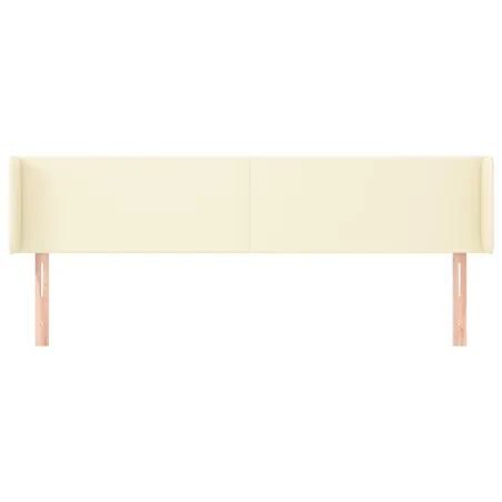 Tête de lit avec oreilles Crème 203x16x78/88 cm Similicuir