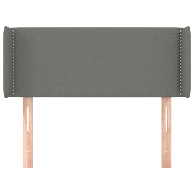 Tête de lit avec oreilles Gris foncé 83x16x78/88 cm Tissu