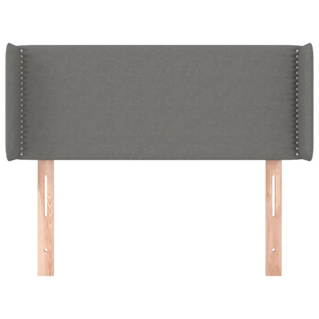 Tête de lit avec oreilles Gris foncé 103x16x78/88 cm Tissu