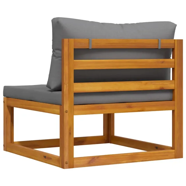 Canapé central sectionnel avec coussin gris foncé Bois d'acacia