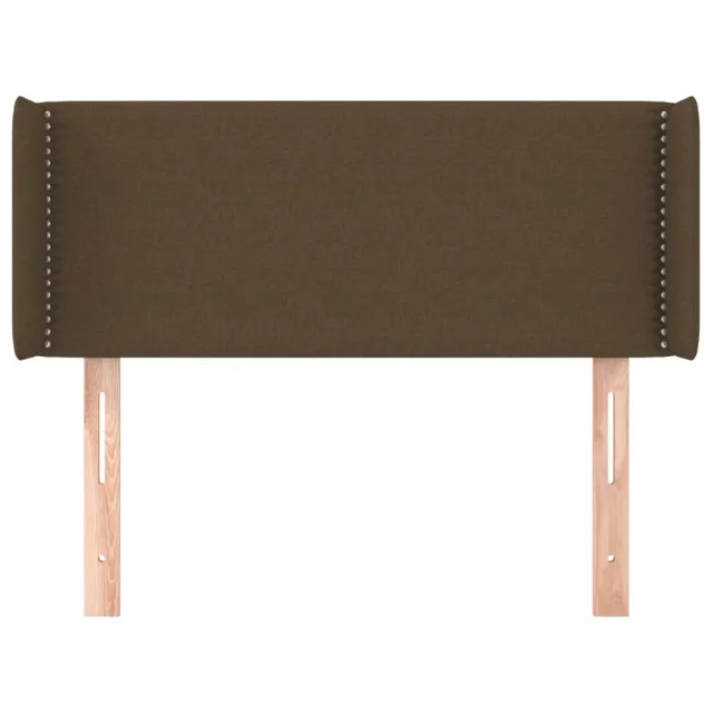 Tête de lit avec oreilles Marron Foncé 103x16x78/88 cm Tissu