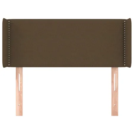 Tête de lit avec oreilles Marron Foncé 103x16x78/88 cm Tissu