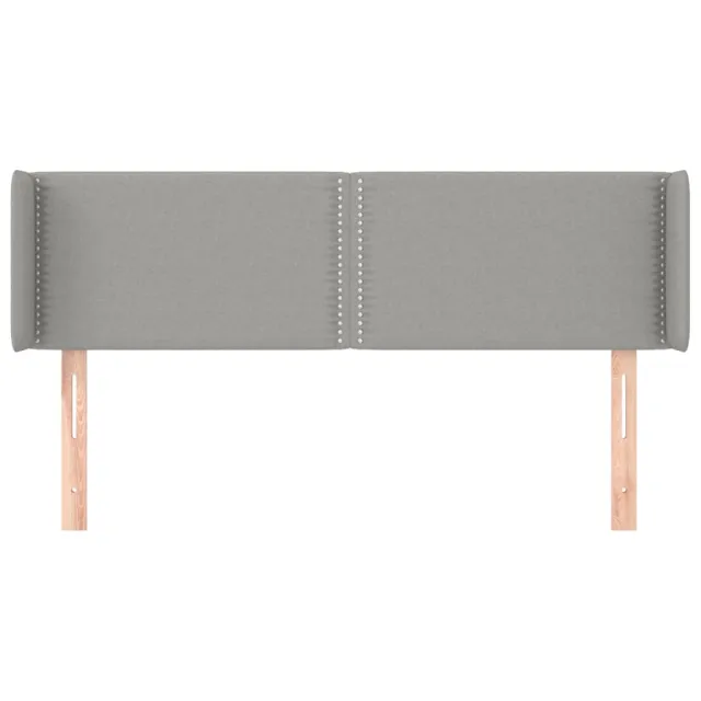 Tête de lit avec oreilles Gris clair 147x16x78/88 cm Tissu