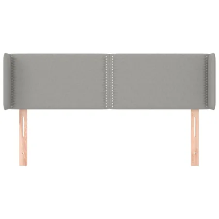 Tête de lit avec oreilles Gris clair 147x16x78/88 cm Tissu