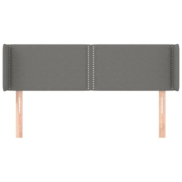 Tête de lit avec oreilles Gris foncé 147x16x78/88 cm Tissu