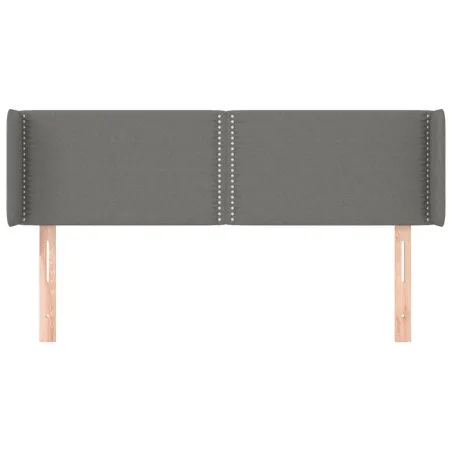 Tête de lit avec oreilles Gris foncé 147x16x78/88 cm Tissu