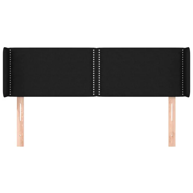 Tête de lit avec oreilles Noir 147x16x78/88 cm Tissu