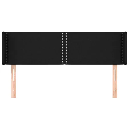 Tête de lit avec oreilles Noir 147x16x78/88 cm Tissu