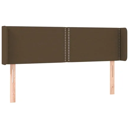 Tête de lit avec oreilles Marron Foncé 147x16x78/88 cm Tissu 2