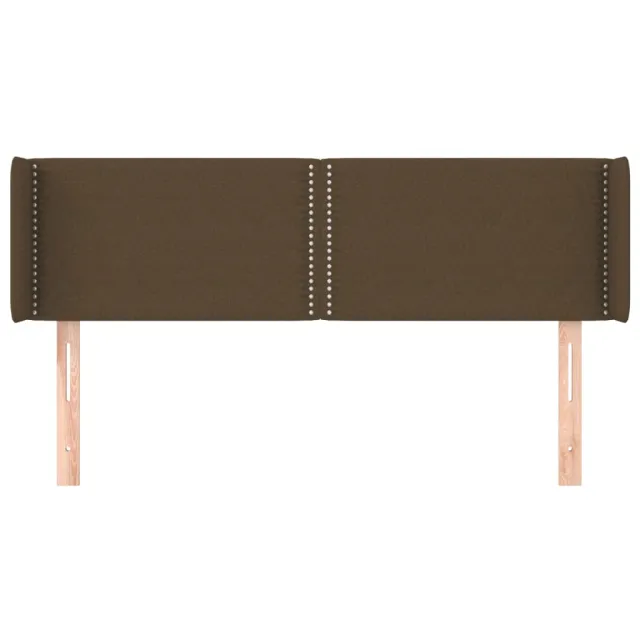 Tête de lit avec oreilles Marron Foncé 147x16x78/88 cm Tissu