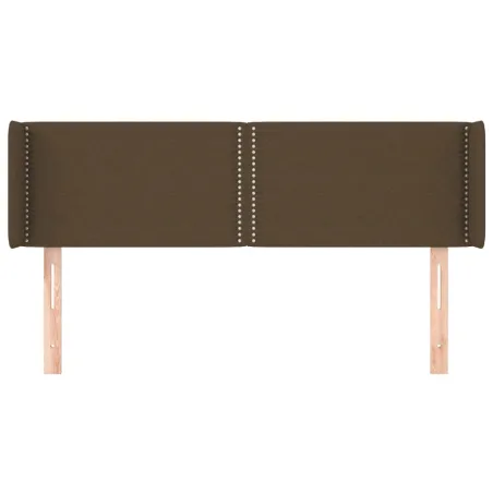 Tête de lit avec oreilles Marron Foncé 147x16x78/88 cm Tissu