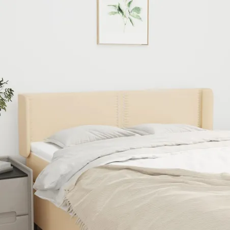 Tête de lit avec oreilles Crème 147x16x78/88 cm Tissu