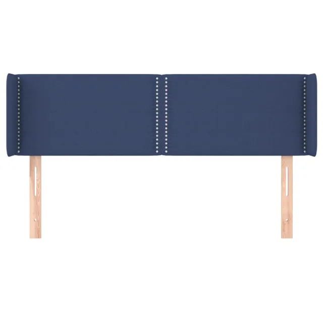 Tête de lit avec oreilles Bleu 147x16x78/88 cm Tissu
