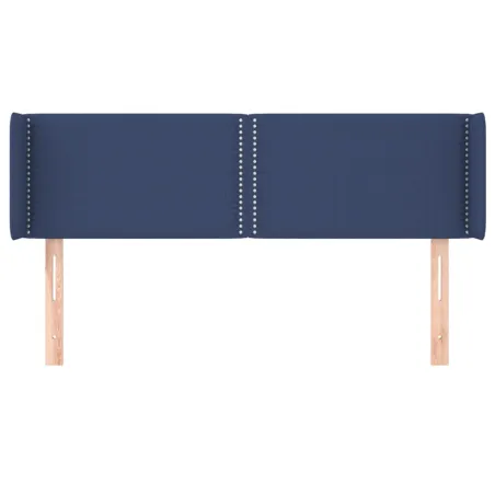 Tête de lit avec oreilles Bleu 147x16x78/88 cm Tissu