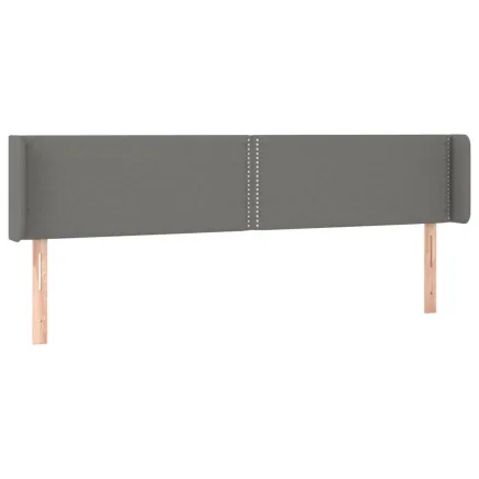 Tête de lit avec oreilles Gris foncé 163x16x78/88 cm Tissu 2