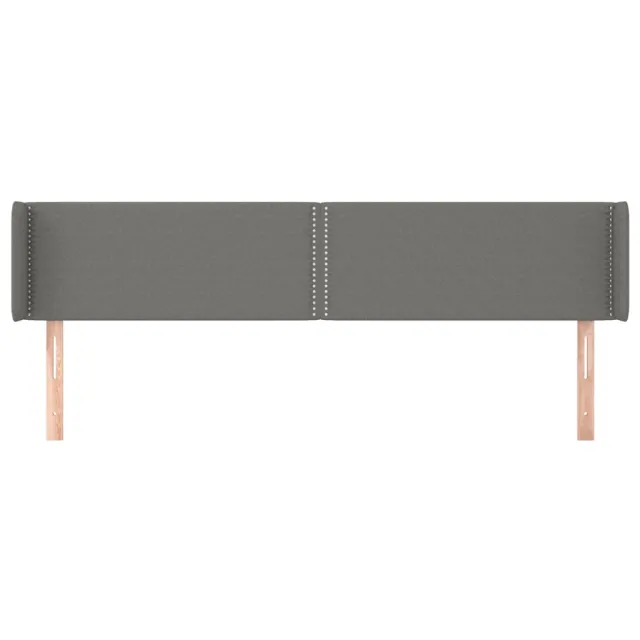 Tête de lit avec oreilles Gris foncé 163x16x78/88 cm Tissu